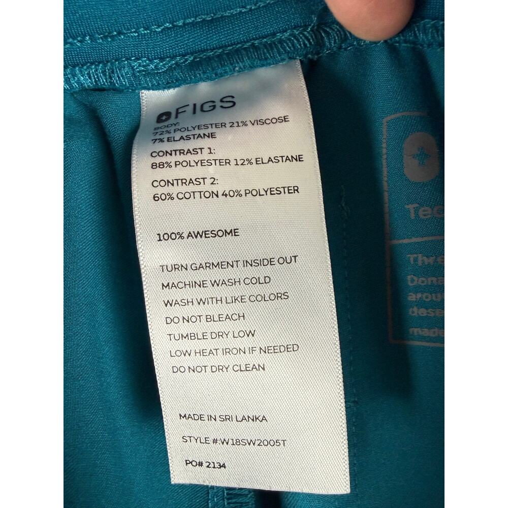 FIGS Technical Collection Pacific Blue Scrubs Pants - Women's XS Tall - Picture 5 of 7